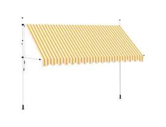 VidaXL Handmatige Luifel 400 cm Oranje/Wit Gestreept - 41% Korting