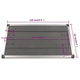vidaXL Buitendouchebak 110x62 cm HKC roestvrij staal grijs