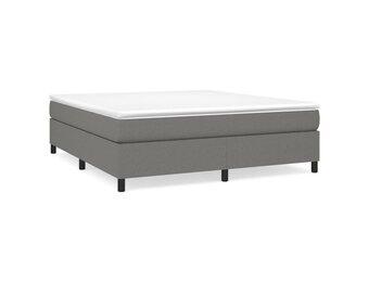 vidaXL Bedframe zonder matras stof donkergrijs 160x200 cm