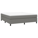 vidaXL Bedframe zonder matras stof donkergrijs 160x200 cm