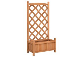 Plantenbak met Latwerk van Vurenhout, Bruin - 34% Korting