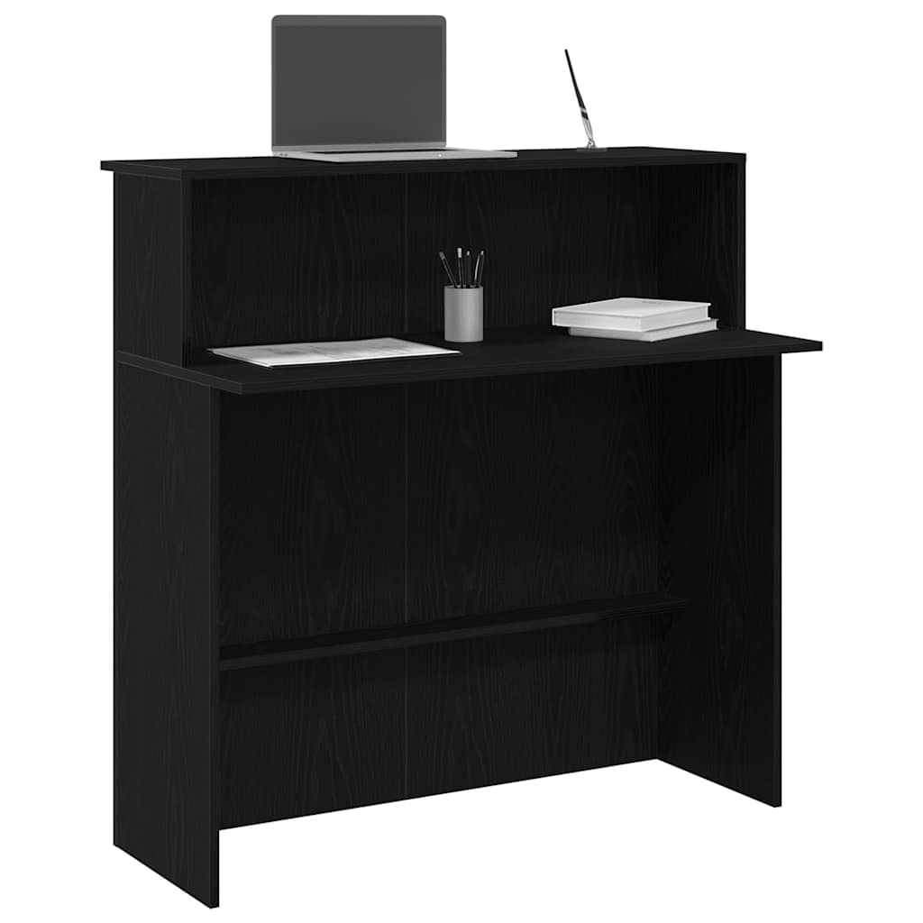 vidaXL Receptiebalie 100x50x103,5 cm bewerkt hout zwart
