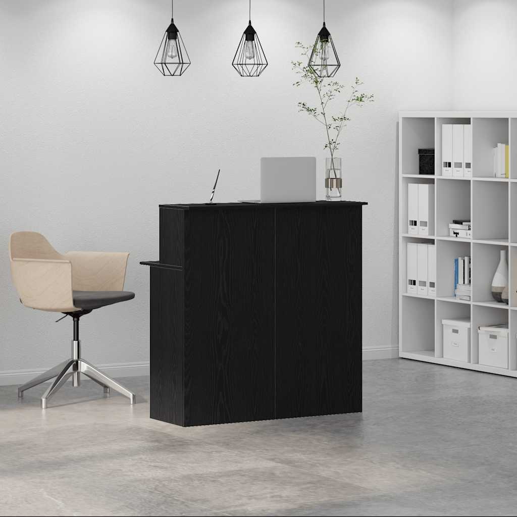 vidaXL Receptiebalie 100x50x103,5 cm bewerkt hout zwart