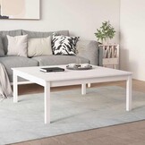 vidaXL Salontafel 100x100x40 cm massief grenenhout wit