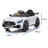 Elektrische kinderauto - Mercedes GTR AMG - 2x25W - wit