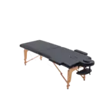Massagetafel - inklapbaar - 2 secties - 185x70cm - hout - zwart