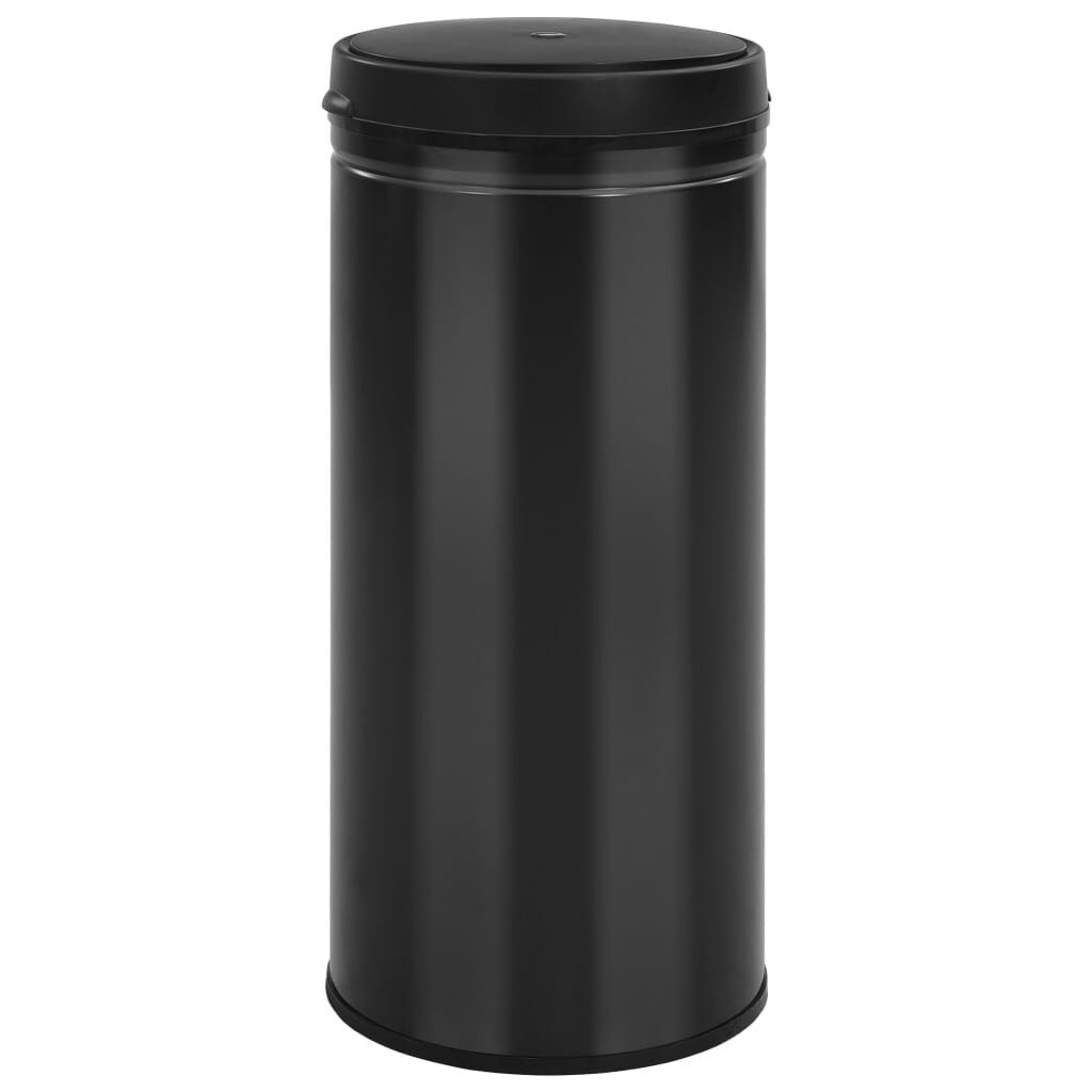 vidaXL Prullenbak met automatische sensor 80 L koolstofstaal zwart