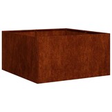 vidaXL Plantenbak roestig 80x80x40 cm weervast staal