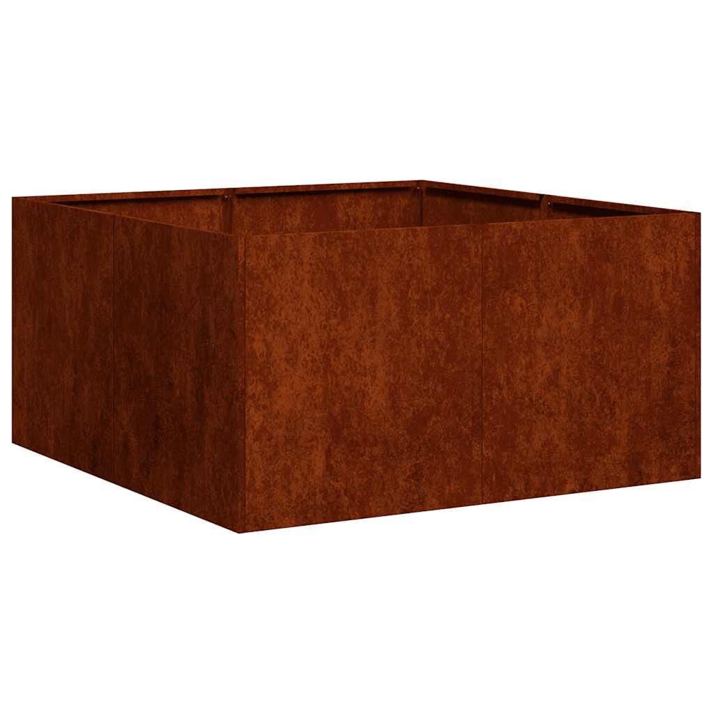 vidaXL Plantenbak roestig 80x80x40 cm weervast staal