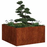vidaXL Plantenbak roestig 80x80x40 cm weervast staal