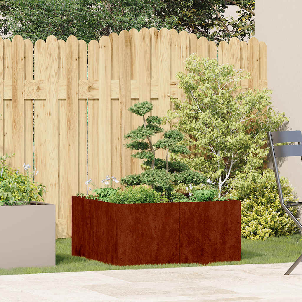 vidaXL Plantenbak roestig 80x80x40 cm weervast staal