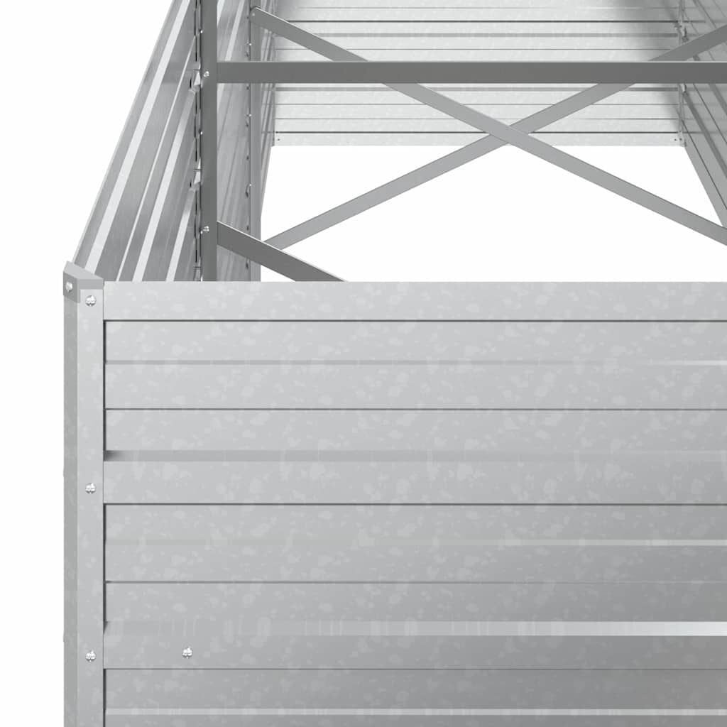 vidaXL Plantenbak verhoogd 240x80x77 cm gegalvaniseerd staal zilver