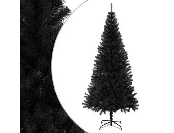 Zwarte Kunstkerstboom met Standaard 240 cm PVC - 41% Korting