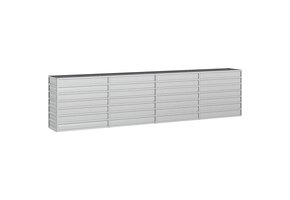 Verhoogde Plantenbak 320x40x77 cm Verzinkt Staal Zilver (41% Korting)