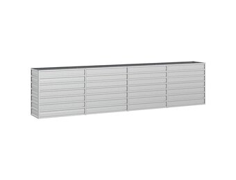 vidaXL Plantenbak verhoogd 320x40x77 cm gegalvaniseerd staal zilver
