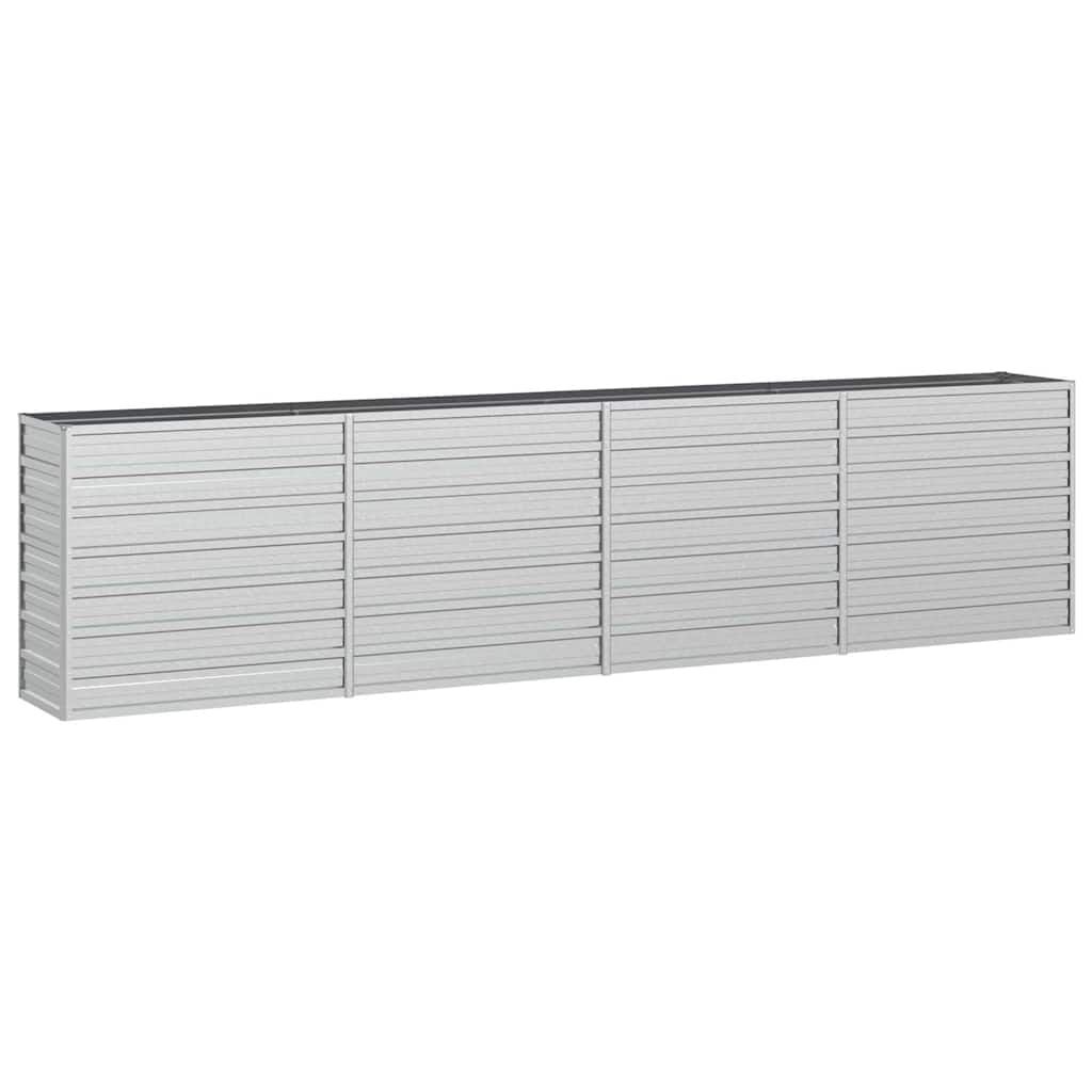 vidaXL Plantenbak verhoogd 320x40x77 cm gegalvaniseerd staal zilver