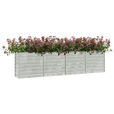vidaXL Plantenbak verhoogd 320x40x77 cm gegalvaniseerd staal zilver