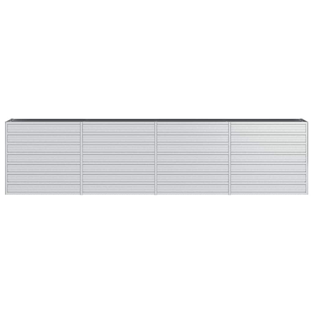 vidaXL Plantenbak verhoogd 320x40x77 cm gegalvaniseerd staal zilver