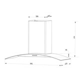 Afzuigkap 84 cm Berdsen BT-223 INOX