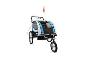 Fietskar voor Kinderen: Blauwe 2-zitter - Multifunctioneel & Opvouwbaar (35% Korting)