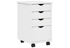 VidaXL Rolbare Kast Wit Grenenhout 34x39x56 cm - 34% Korting!