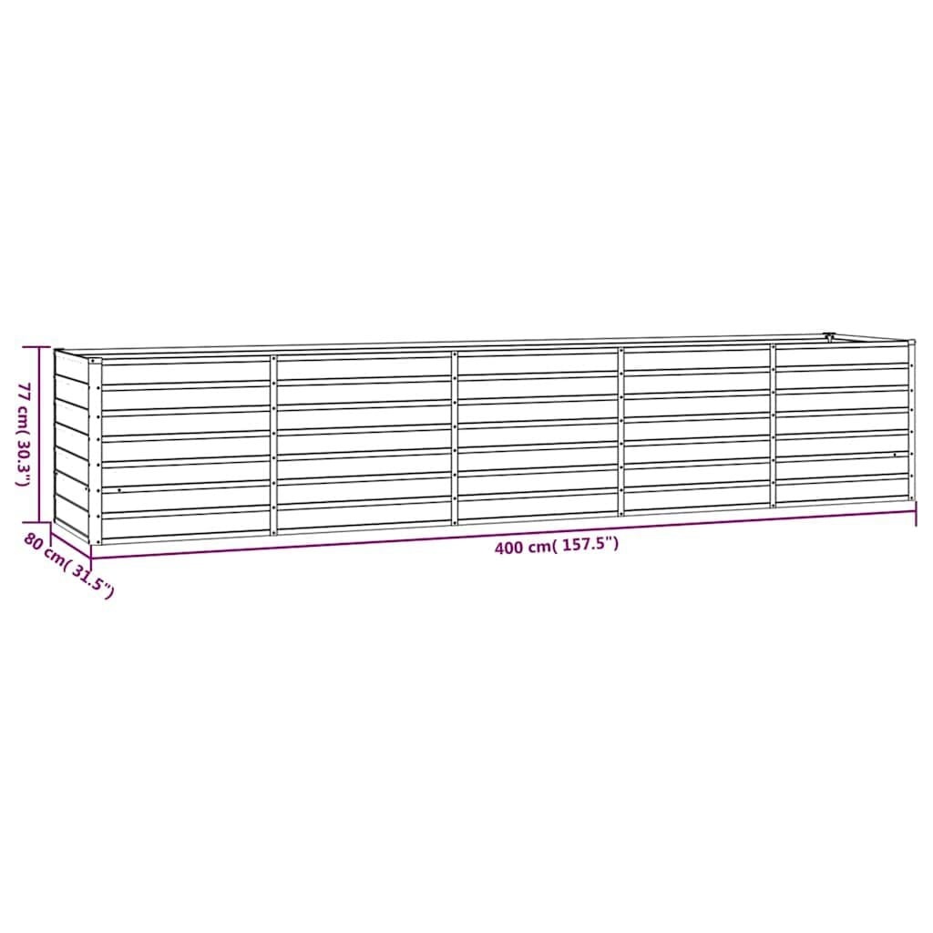 vidaXL Plantenbak verhoogd 400x80x77 cm cortenstaal roestig