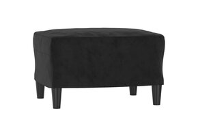 Voetenbank Fluweel Zwart 60x50x41 cm - 40% Korting