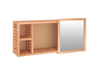 vidaXL Spiegelkast 80x17x34 cm massief walnotenhout
