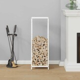 vidaXL Brandhoutrek 34x25x100 cm koudgewalst staal wit