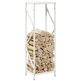 vidaXL Brandhoutrek 34x25x100 cm koudgewalst staal wit