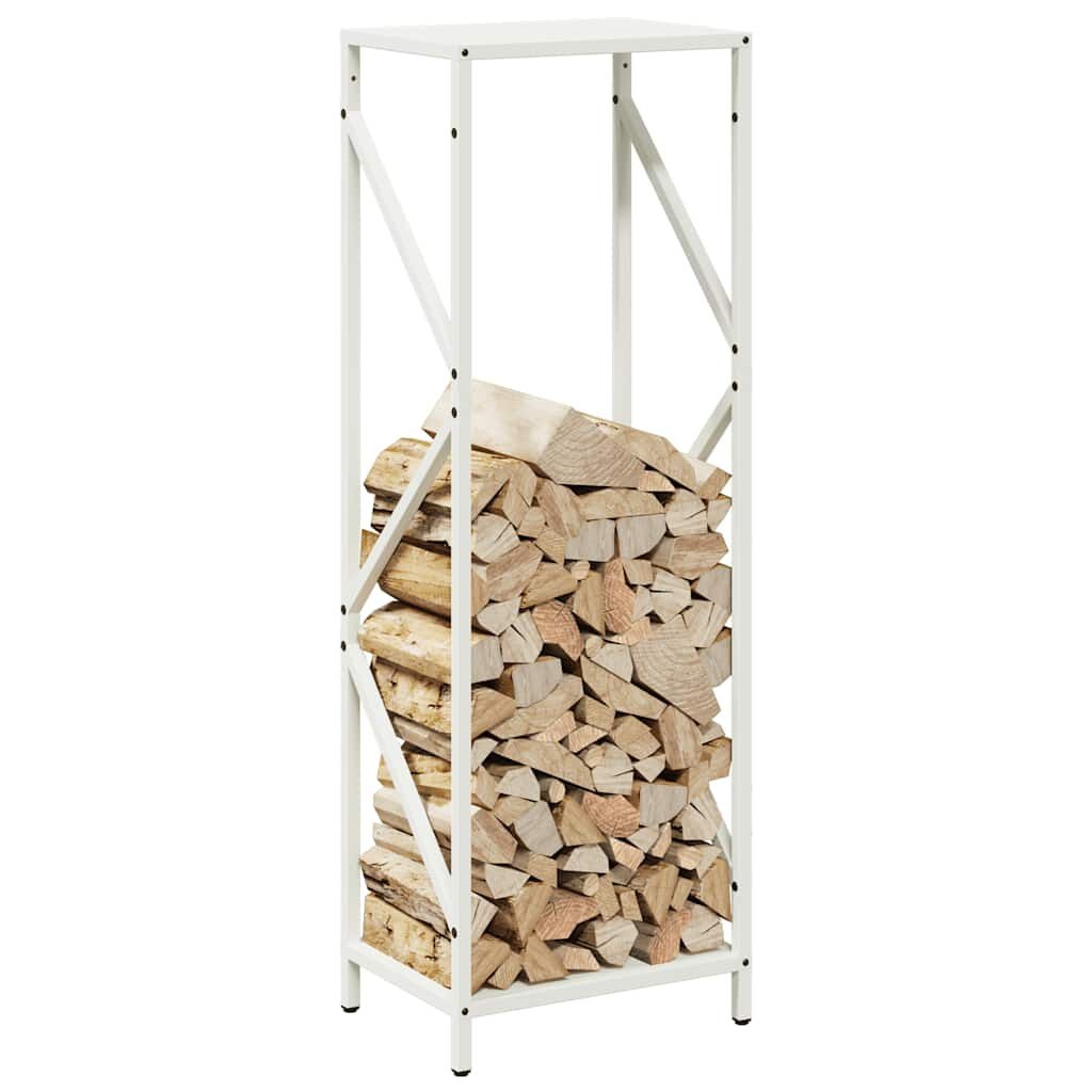 vidaXL Brandhoutrek 34x25x100 cm koudgewalst staal wit