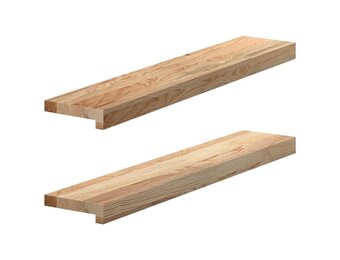 vidaXL Vensterbanken 2 st onbehandeld 80x15x2 cm massief eikenhout