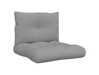 vidaXL Palletkussens 2 st stof grijs
