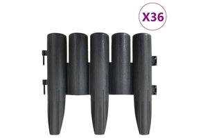 36 Gazonranden PP Antraciet 10m Boomstamlook - 33% Korting