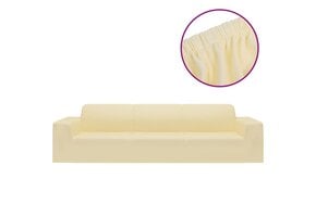 VidaXL 4-zits bankhoes Stretch Jersey Crèmekleurig - 40% Korting