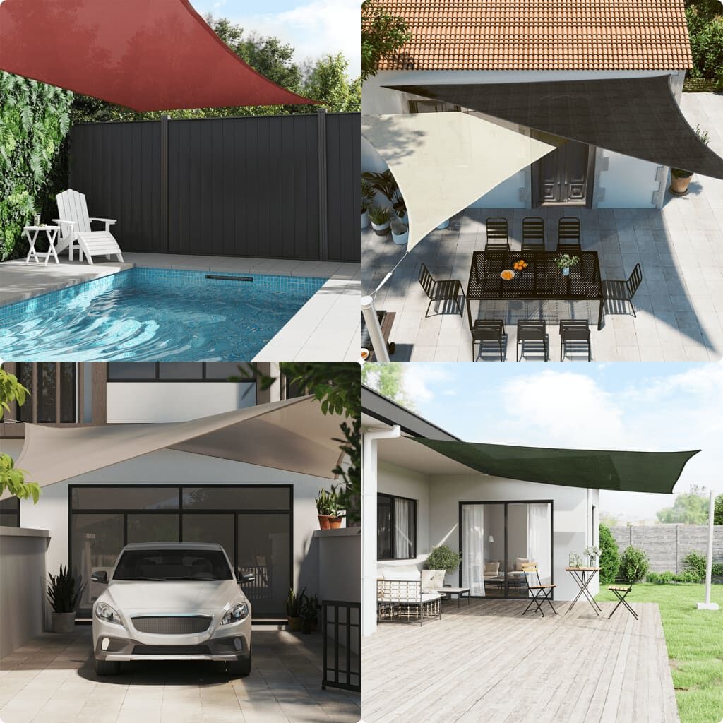 vidaXL Zonnezeil 160 g/m² 2,5x2,5 m HDPE zwart