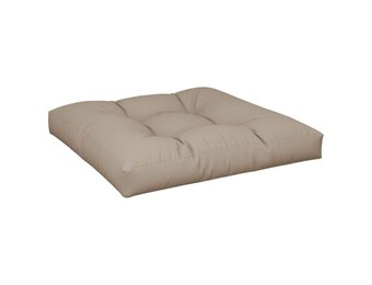 vidaXL Palletkussen 70x70x12 cm stof taupe