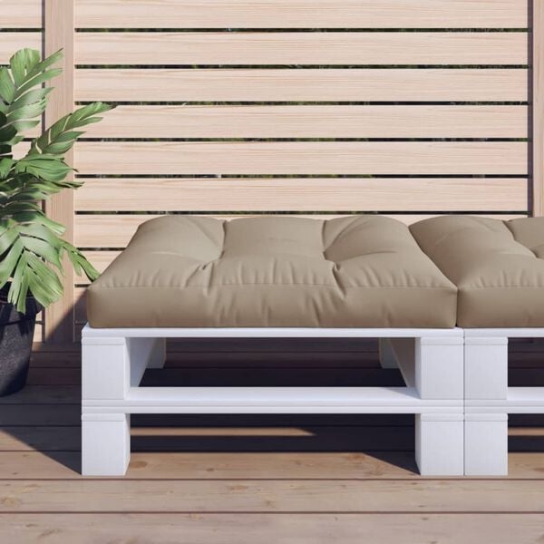 vidaXL Palletkussen 70x70x12 cm stof taupe