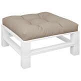 vidaXL Palletkussen 70x70x12 cm stof taupe
