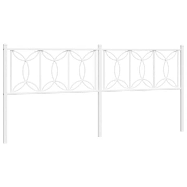 vidaXL Vervangend hoofdbord 193 cm metaal wit