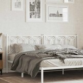 vidaXL Vervangend hoofdbord 193 cm metaal wit