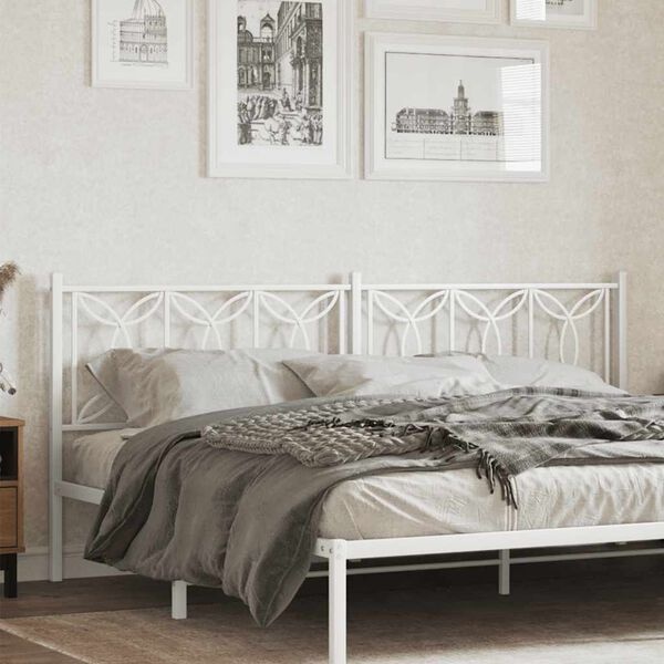 vidaXL Vervangend hoofdbord 193 cm metaal wit