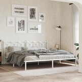 vidaXL Vervangend hoofdbord 193 cm metaal wit