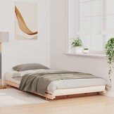 vidaXL Bedframe Bruin 100 x 220 cm Massief grenenhout