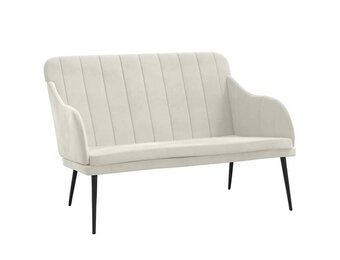 vidaXL Bankje 110x76x80 cm fluweel crèmekleurig
