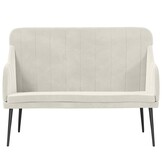 vidaXL Bankje 110x76x80 cm fluweel crèmekleurig