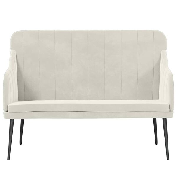 vidaXL Bankje 110x76x80 cm fluweel crèmekleurig