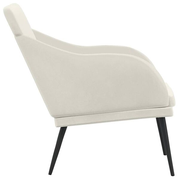 vidaXL Bankje 110x76x80 cm fluweel crèmekleurig