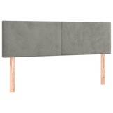 VidaXL Hoofdborden (2 st) 72x5x78/88 cm Lichtgrijs Fluweel - 70% Korting