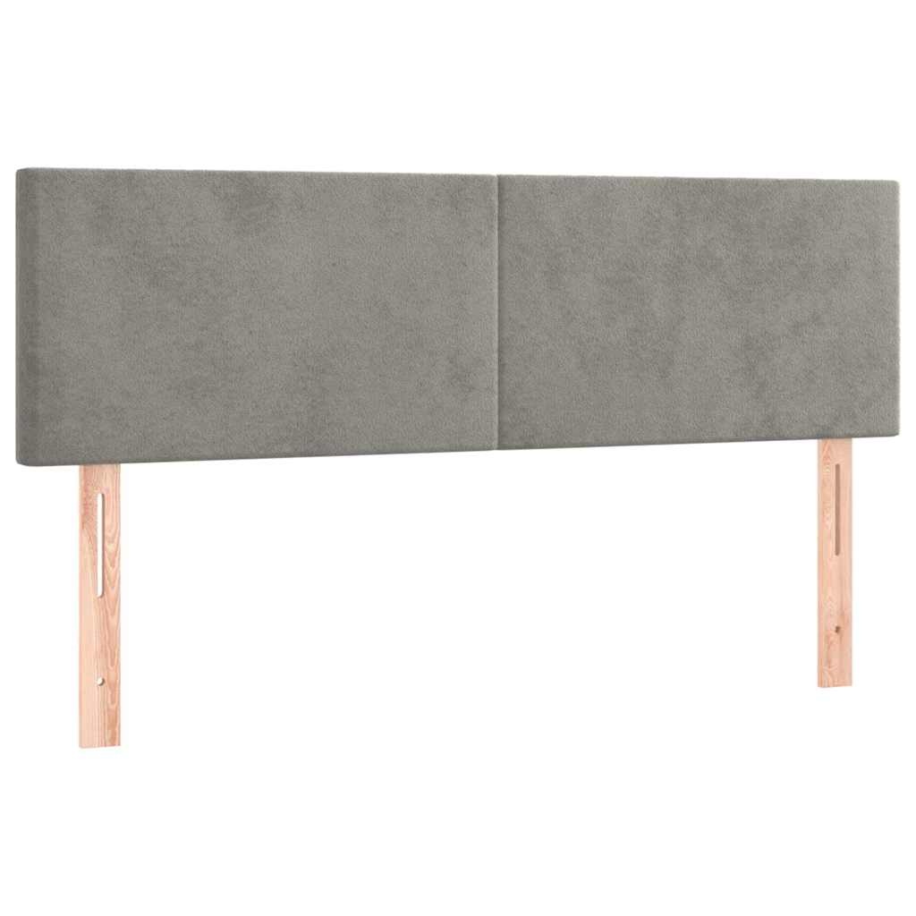VidaXL Hoofdborden (2 st) 72x5x78/88 cm Lichtgrijs Fluweel - 70% Korting